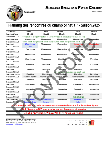 Inscriptions ouvertes pour le Championnat d’automne à 7 de l'AGFC 2025 !